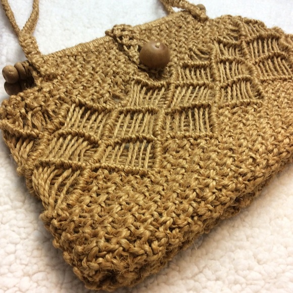 Vintage Hand-Woven Purse | Macrame Market Bag - Picture 3 of 6